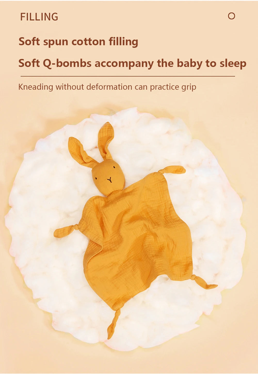 Soft I YAN baby cotton muslin comforter blanket with sleeping dolls and bibs, ideal for newborns and kids' soothing sleep toys.
