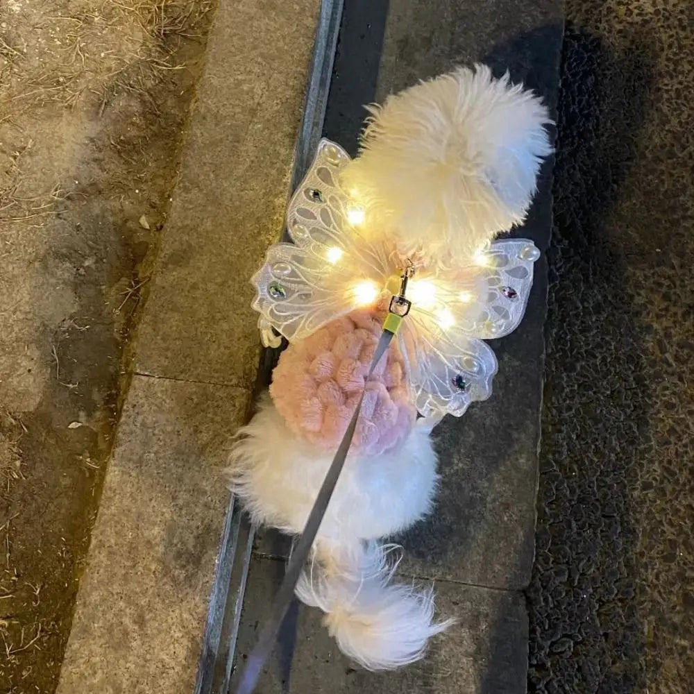 I YAN butterfly wings pet costume with colorful, decorative wings for dogs and cats, suitable for back decoration and costume wear.