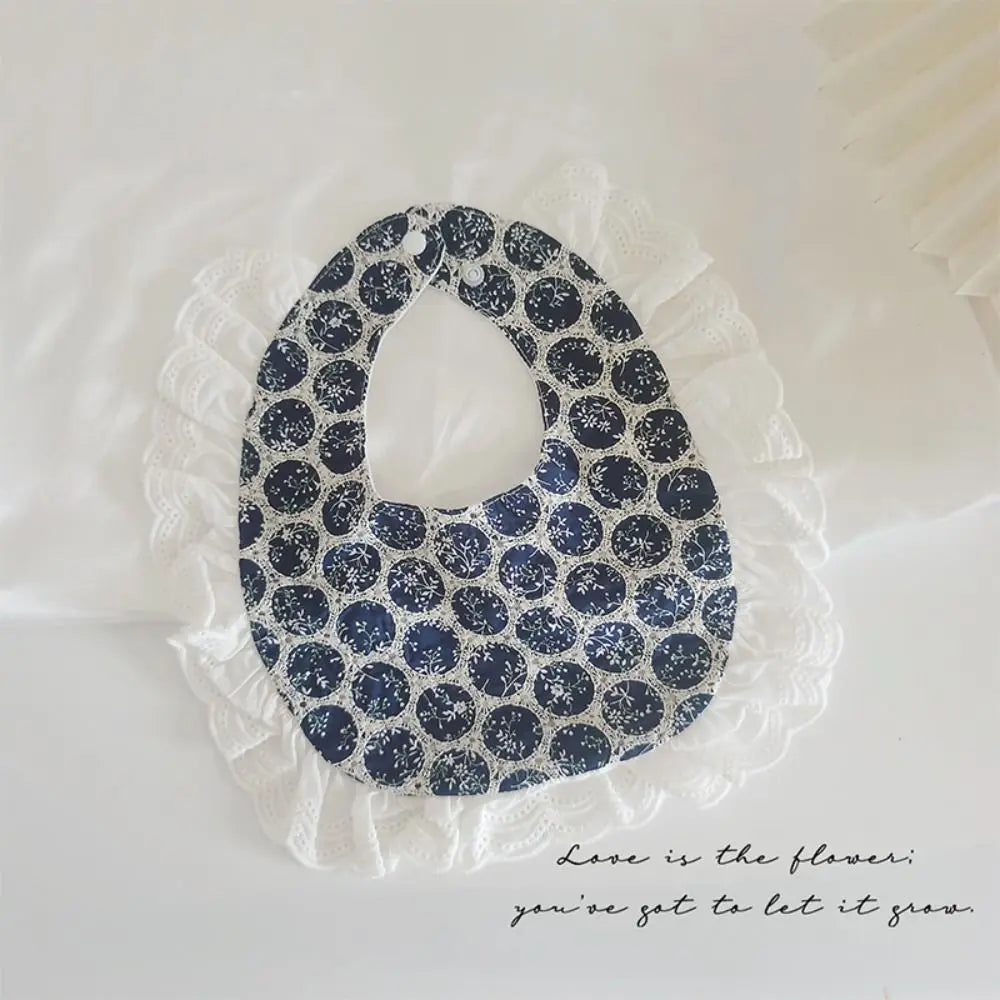 U-shaped Baby Cotton Bibs Waterproof Floral Baby Drooling Bibs Feeding Lace Saliva Towel Cloths Neck Wear Accessories