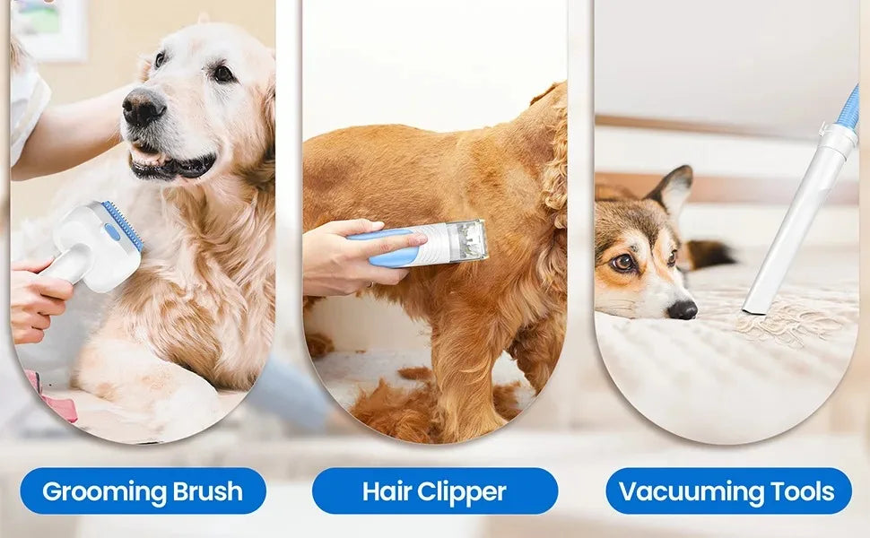 INSE P30 Pet Grooming Vacuum Kit by I YAN, featuring ultra-quiet operation, 4.5L dust box, and 5-stage filtration system