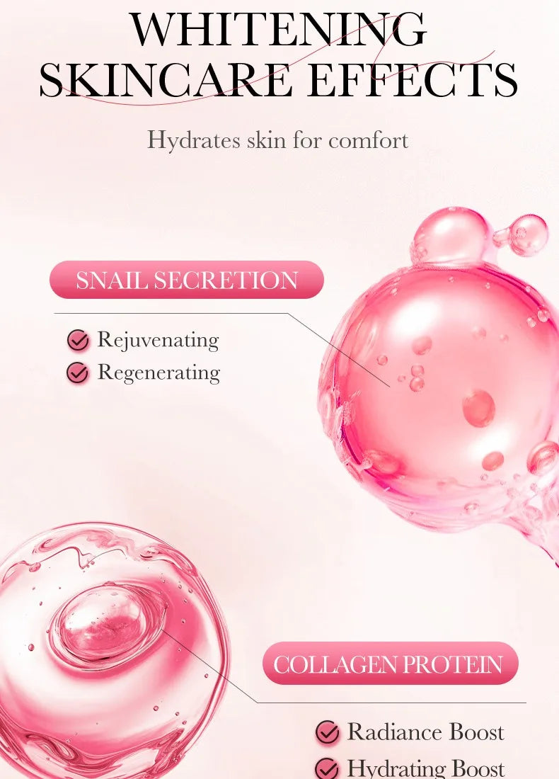 5/10 PCS Korean Snail Mucin Sheet Mask Hydrating Repair Brightening Anti-Aging Wrinkle Moisturizing Gel Face Mask for All Skin