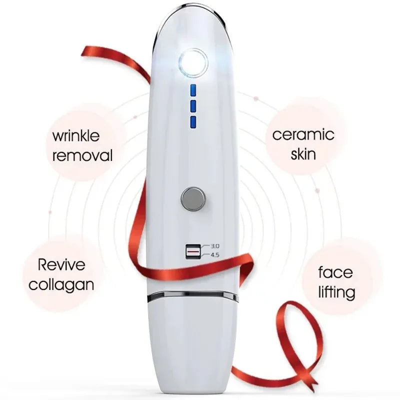 Mini Hifu Ultrasonic RF Facial Massager Lifting Wrinkle Removal Line V-Shape Anti-Aging Skin Tightening Face Care Beauty Device