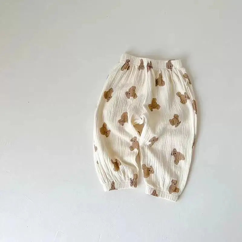 Baby Boys And Girls Summer Clothing Children's Anti Mosquito Pants Loose Casual Printed Cartoon Trousers Kids Clothes Harem Pant