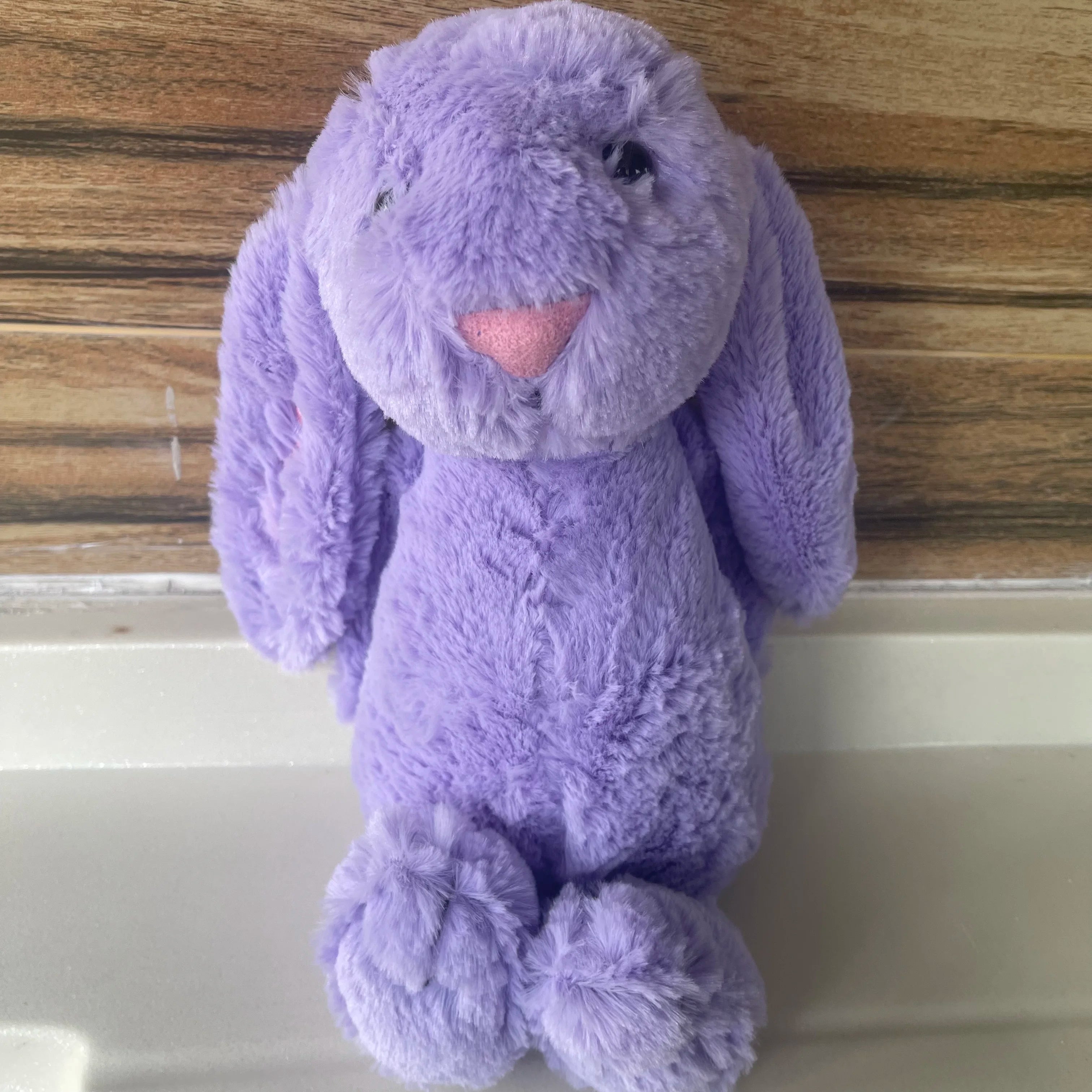Personalized I YAN Shy Bunny plush toy, 40cm rabbit doll with custom embroidered name, soft and cuddly gift for children