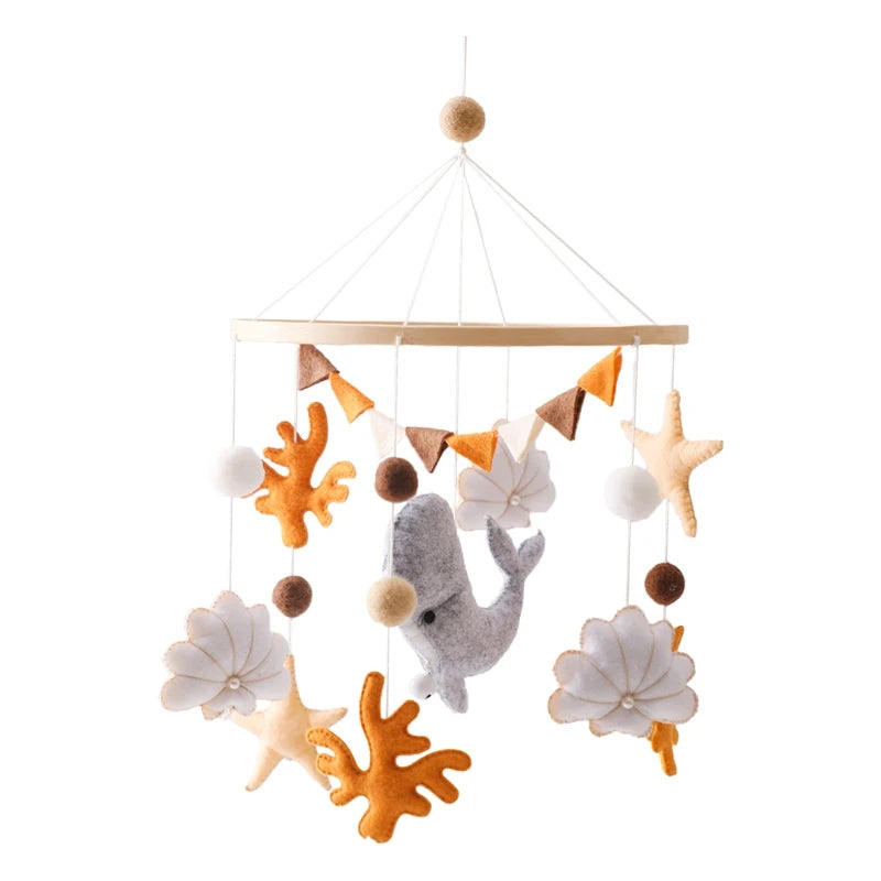 Crochet Stars Baby Crib Mobile – Wooden Bed Bell Hanging Toy for Newborns 0-12M - I YAN