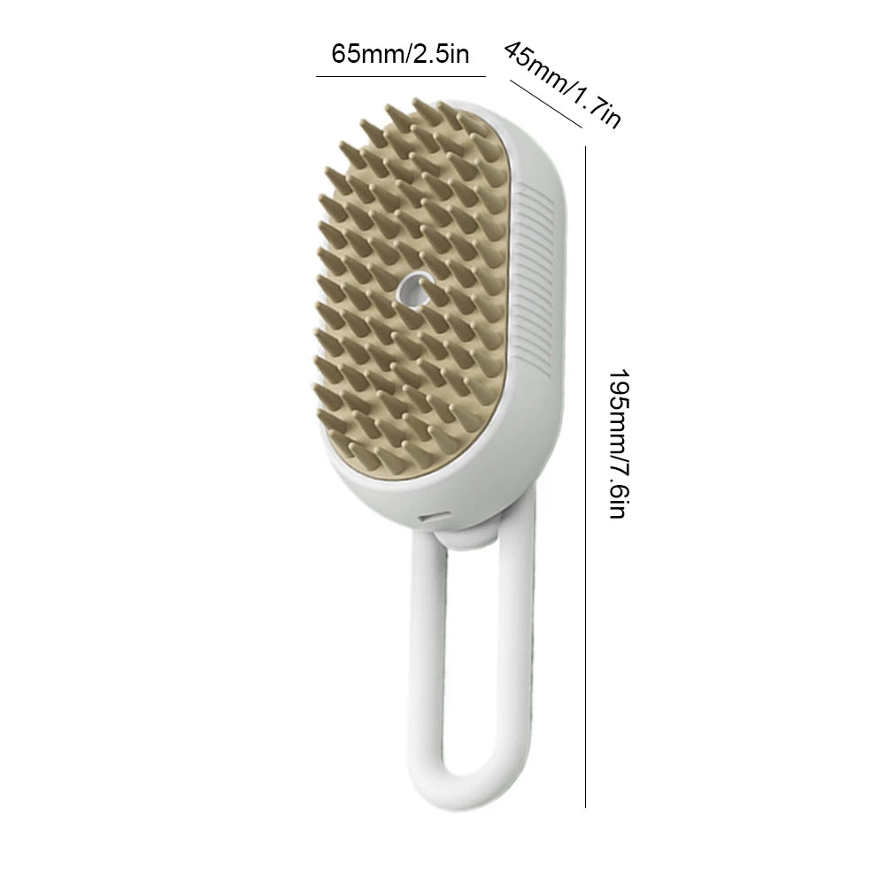 Electric 3-in-1 dog and cat hair brush by I YAN with steam spray, massage, and hair removal features for pets.