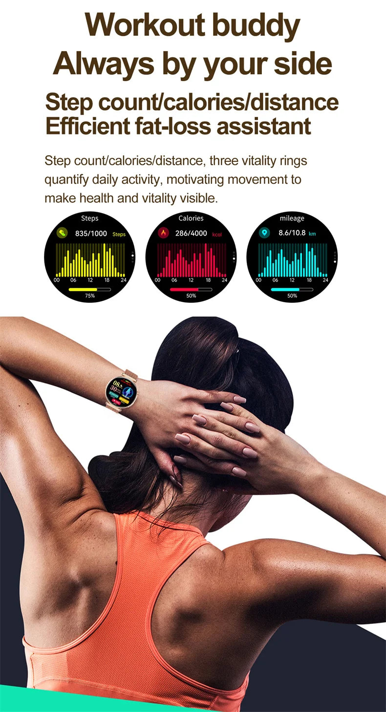 NEW 1.32inch Women Smartwatch AMOLED Screen ECG Sport Watch Blood Pressure Micro physical examination AI dial Health Smart Watch