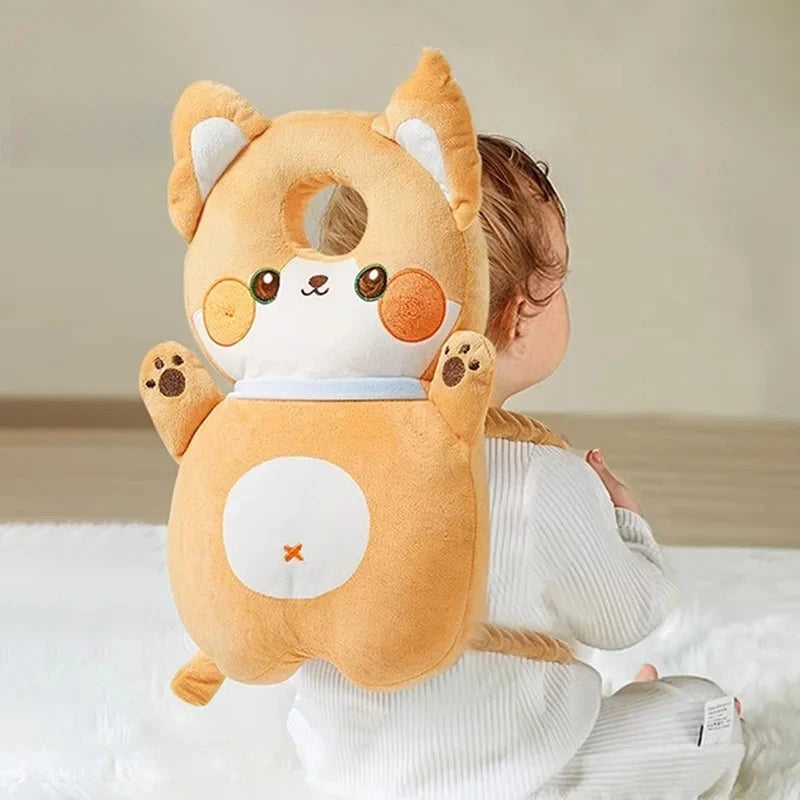 I YAN baby head protector pillow featuring a cartoon backpack design, toddler safety cushion for walking support and anti-fall protection