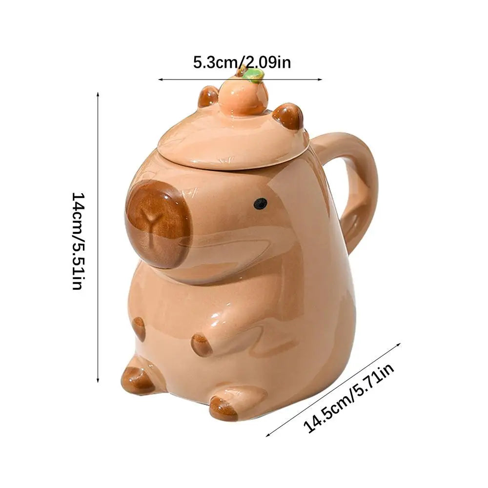 Christmas Mug Ceramic Coffee Mug Tea Mug Novelty Capybara Mug Christmas Gift Cute Milk Coffee Cup Funny Tea Cup with Lid