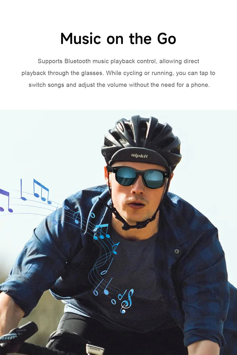 2026 New 500W Pixel Smart Glasses AI Cam Recognition Photography Video Record Bluetooth Call Music Playback Voice Wake Up New