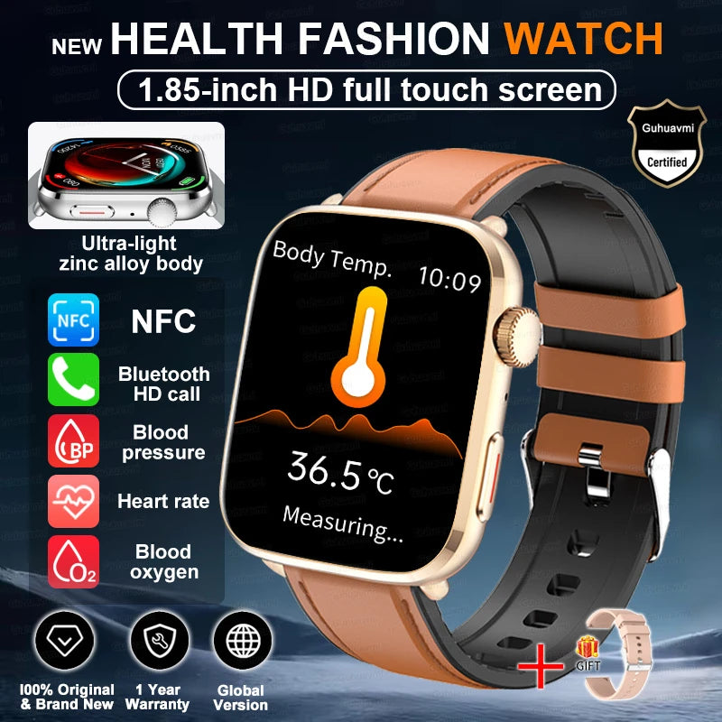 New Fashion NC SmartWatch For Men 1.85'' 240*284 AMOLED Screen Bluetooth Call Health Monitor Waterproof Sport Smartwatches Women