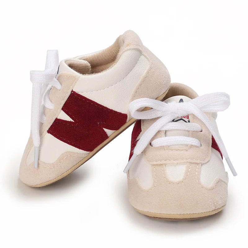 Newborn Baby Sneakers Letter Patchwork Baby Casual Shoes Anti-Slip Hundred Toddler Baby Boys Girls Shoes 0-18 Months