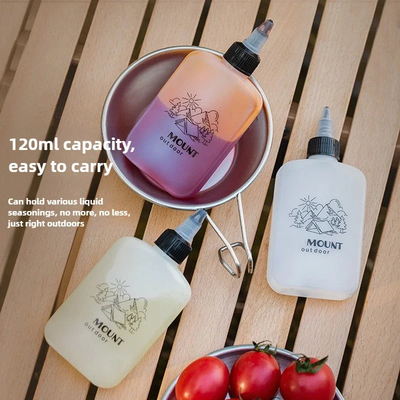 1/3Pcs 120ml Outdoor BBQ Seasoning Bottle Oil Dispenser Bottle Condiment Container Seasoning Squeeze Bottle for Camping Supplies