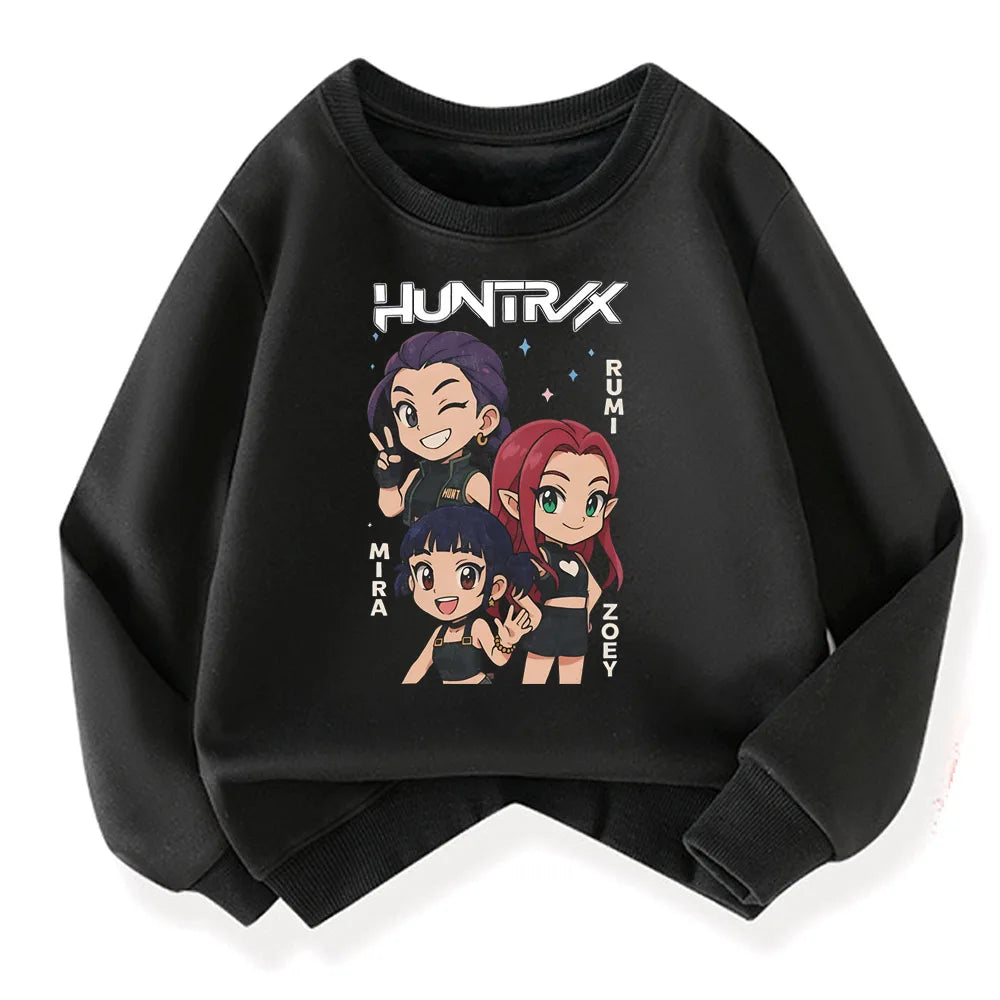 Kpop Demon Hunter Fashion Kids Incredibox Hoodie Warm Sweatshirts Children's Winter Soft Clothing Cartoon Cotton Thick Hoodie
