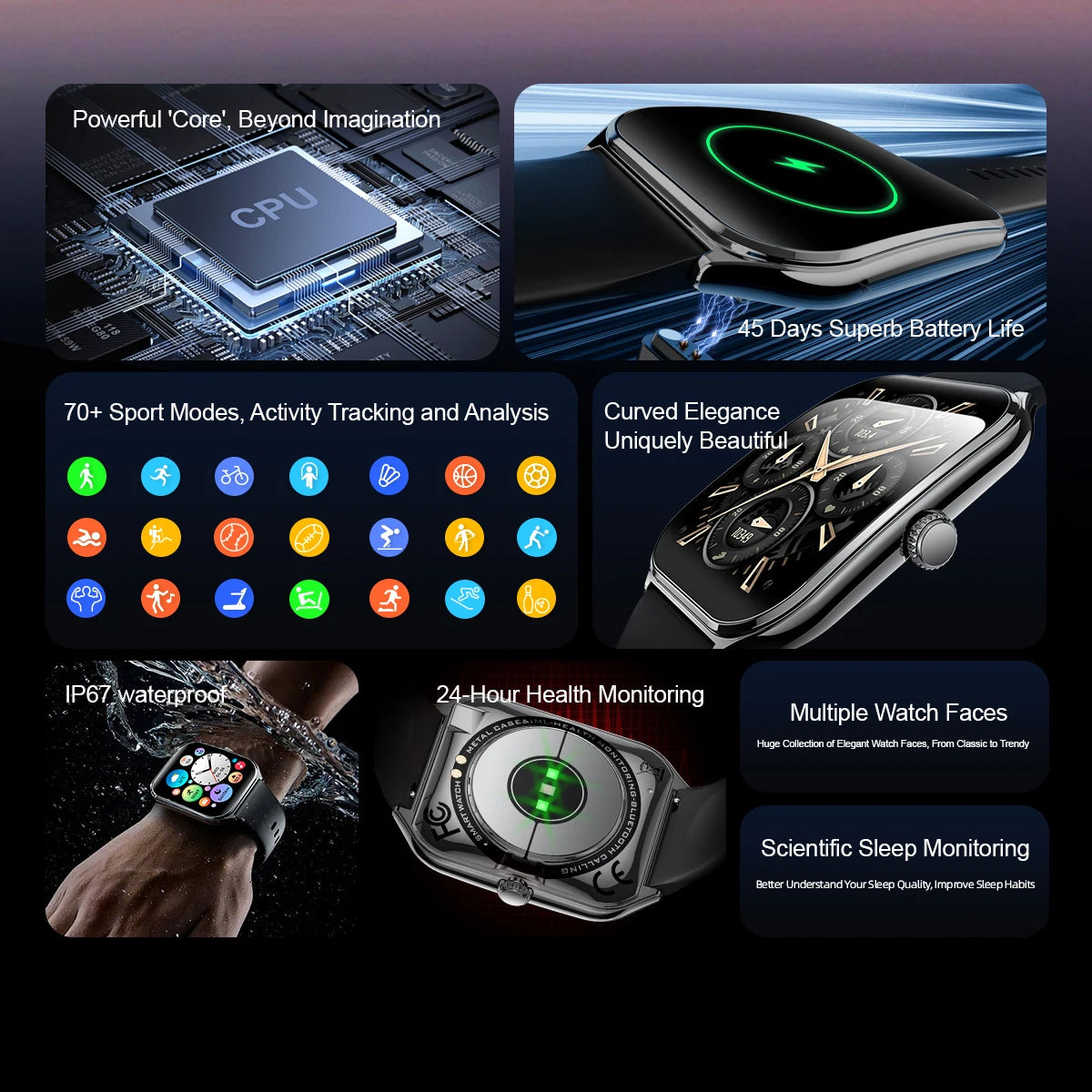 New Ultra Thin Smart Watch men 1.96" AMOLED HD Pixel Display Always Show Time BT Call Reminder Smartwatch Ladies For Android iOS