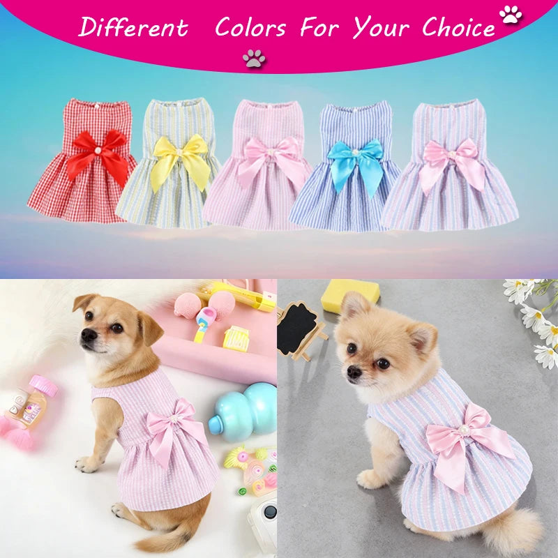 Small Dog Flower Princess Dress – Cute Summer Pet Skirt for Cats & Dogs