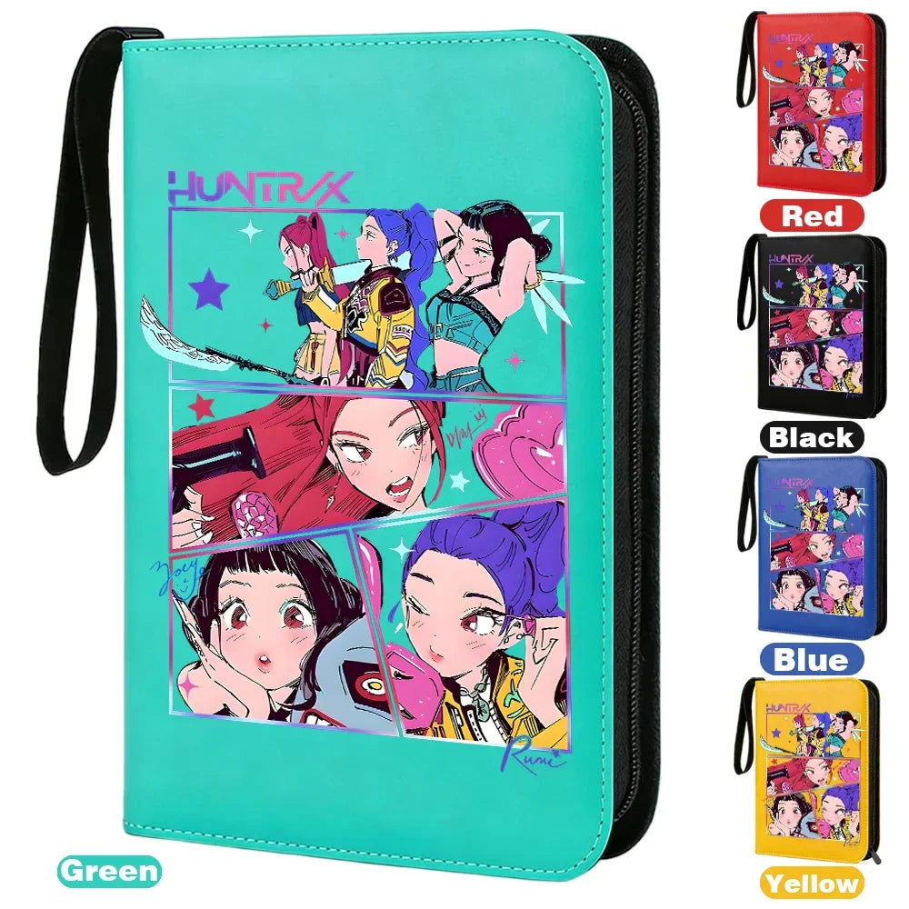 I YAN Demon Hunters card album binder with 400 pockets, PU zipper holder for storing trading cards and collectibles.