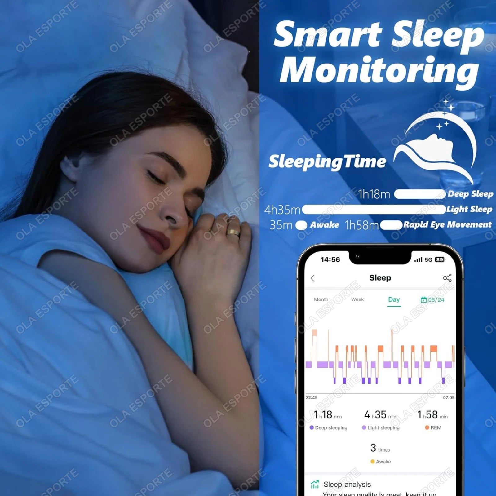 Smart Ring Blood Pressure Heart Rate Sleep Monitoring Smartring IP68 & 5ATM Waterproof Multi-sport Mode Smartring Man Women