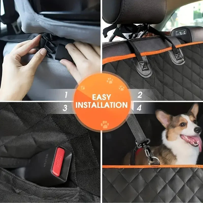 I YAN waterproof dog car seat cover in hammock style, soft, scratch-proof, nonslip, durable for cars and trucks.