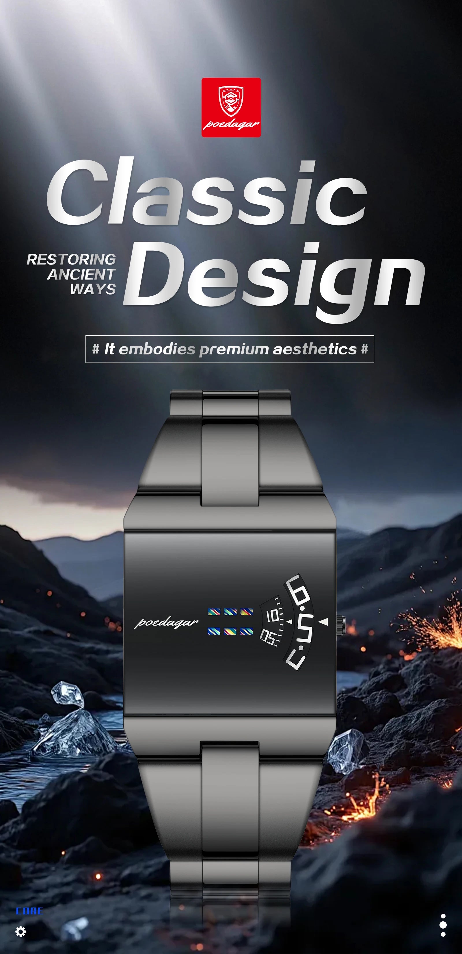 POEDAGAR Original Fashion Men Wristwatch Waterproof Business Elegant Man Clock Stainless Steel Quartz Casual Men's Watches Reloj