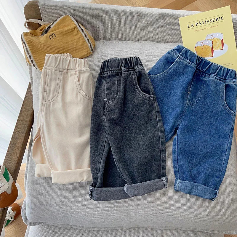 Spring Autumn New Baby Pants Casual Denim 9M-5T Kids  Straight Jeans Soft Toddler Girls Fashion Trousers 3 Colors