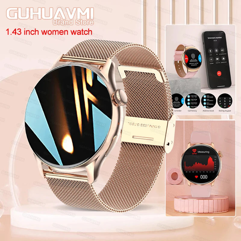 2026New Lady women Fashion Smart Watch Bluetooth Call Blood oxygen Health GPS Sport Outdoor Smartwatch for Women AMOLED Screen