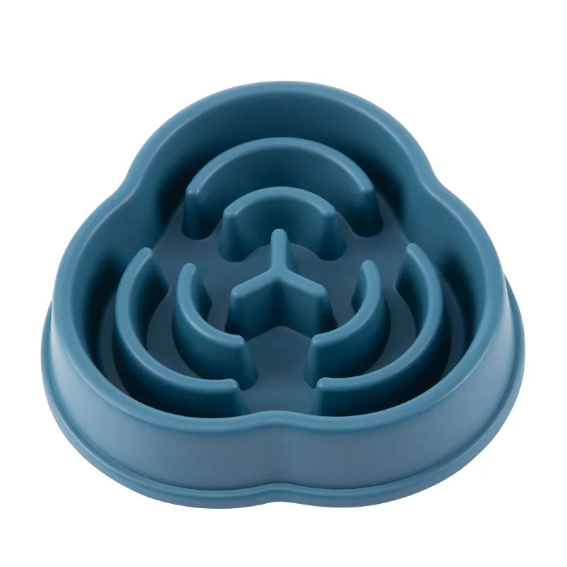 I YAN slow food bowl for pets, round, anti-choking, non-slip, thickened design in multiple colors for cats and dogs.