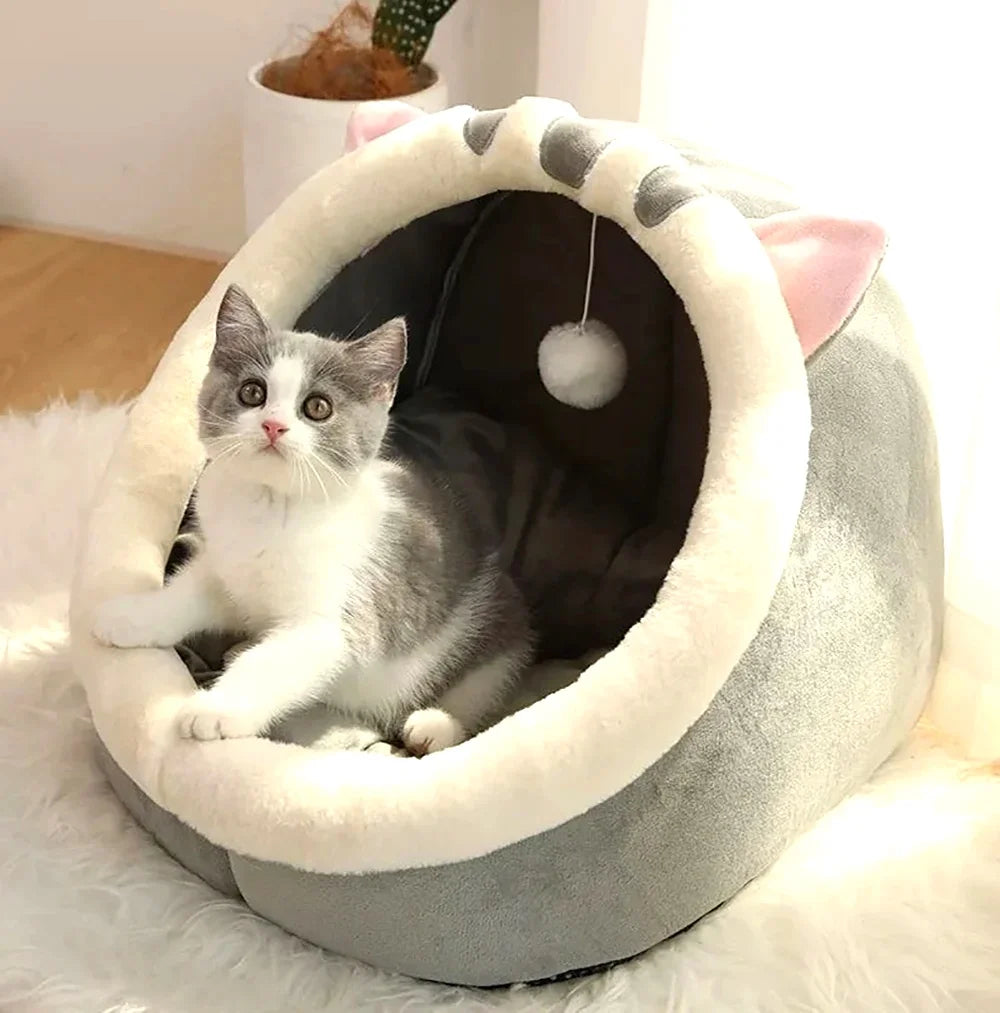 Deep Sleep Cat Bed Cartoon Pet Bed Foldable Removable Washable Pet Sleeping Bed for Small Dog Mat Bag Cave Cats Bed
