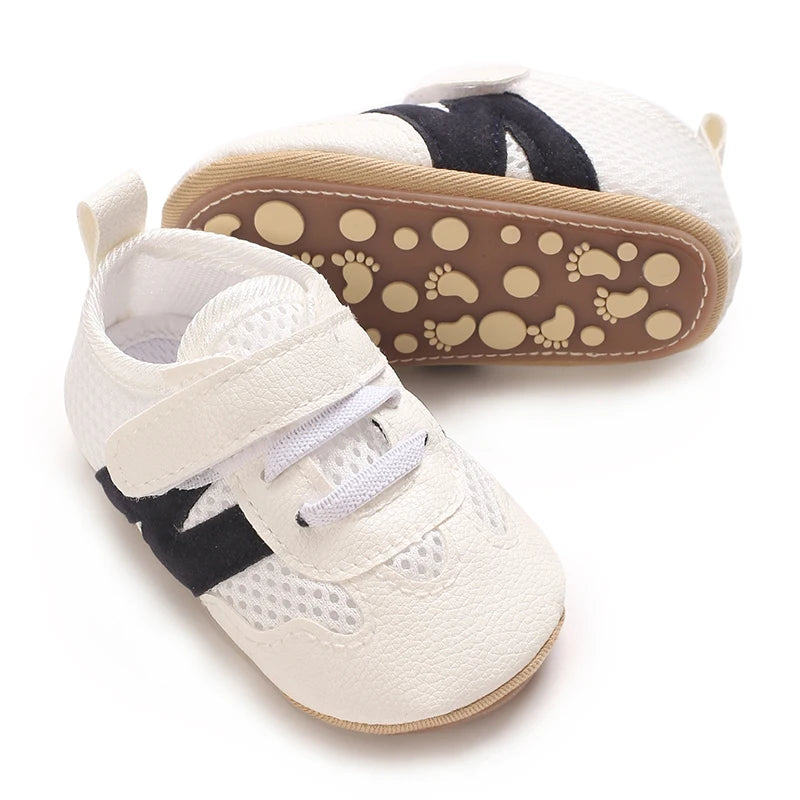 0-18 Months Baby Classic Sneakers - Letters Splicing Design, Non-Slip First Walkers, Comfortable Casual Shoes for Infants & Tod