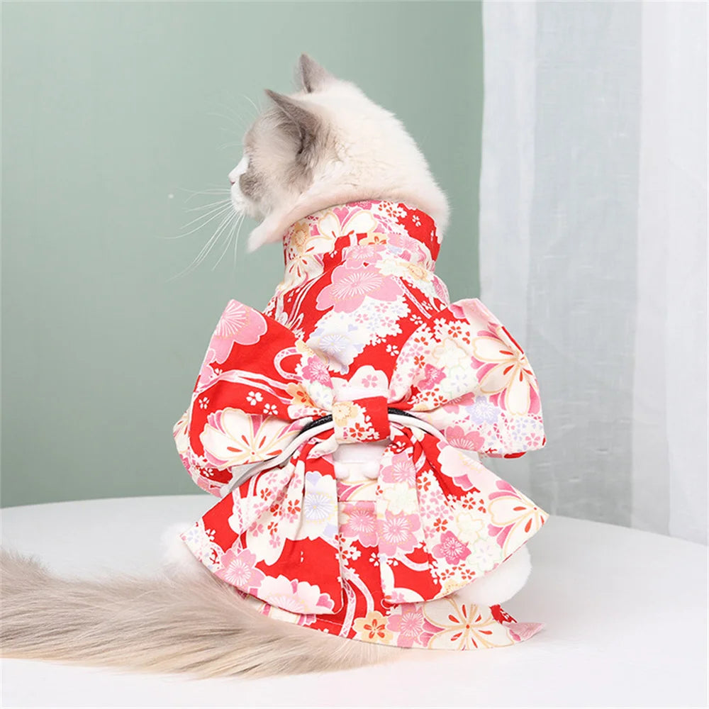 Festival Formal Pet Dog National Costume for Small Medium Dogs Japanese Style Puppy Cat Clothes French Bulldog Shiba Inu Kimono