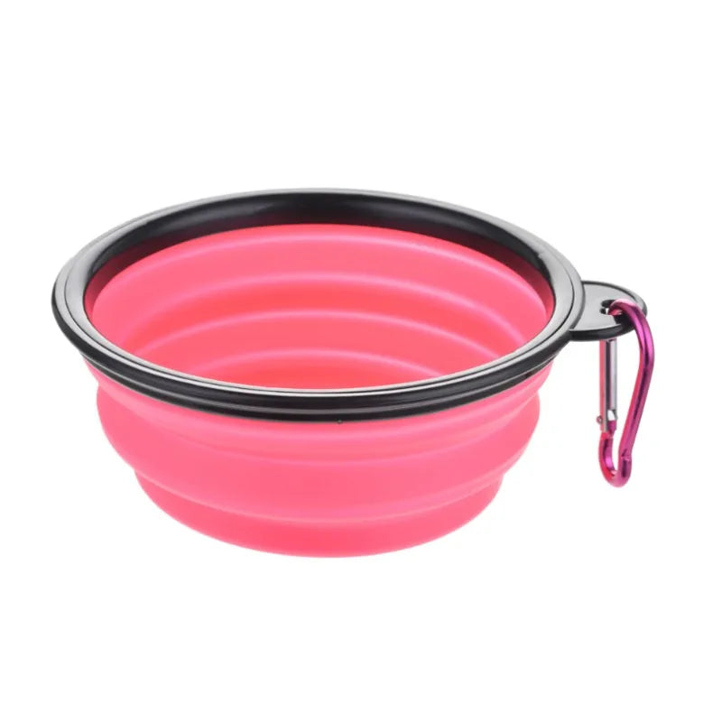 Durable I YAN portable pet food bowl made of TPR and silicone, collapsible for cats and dogs, ideal for travel and outdoor use