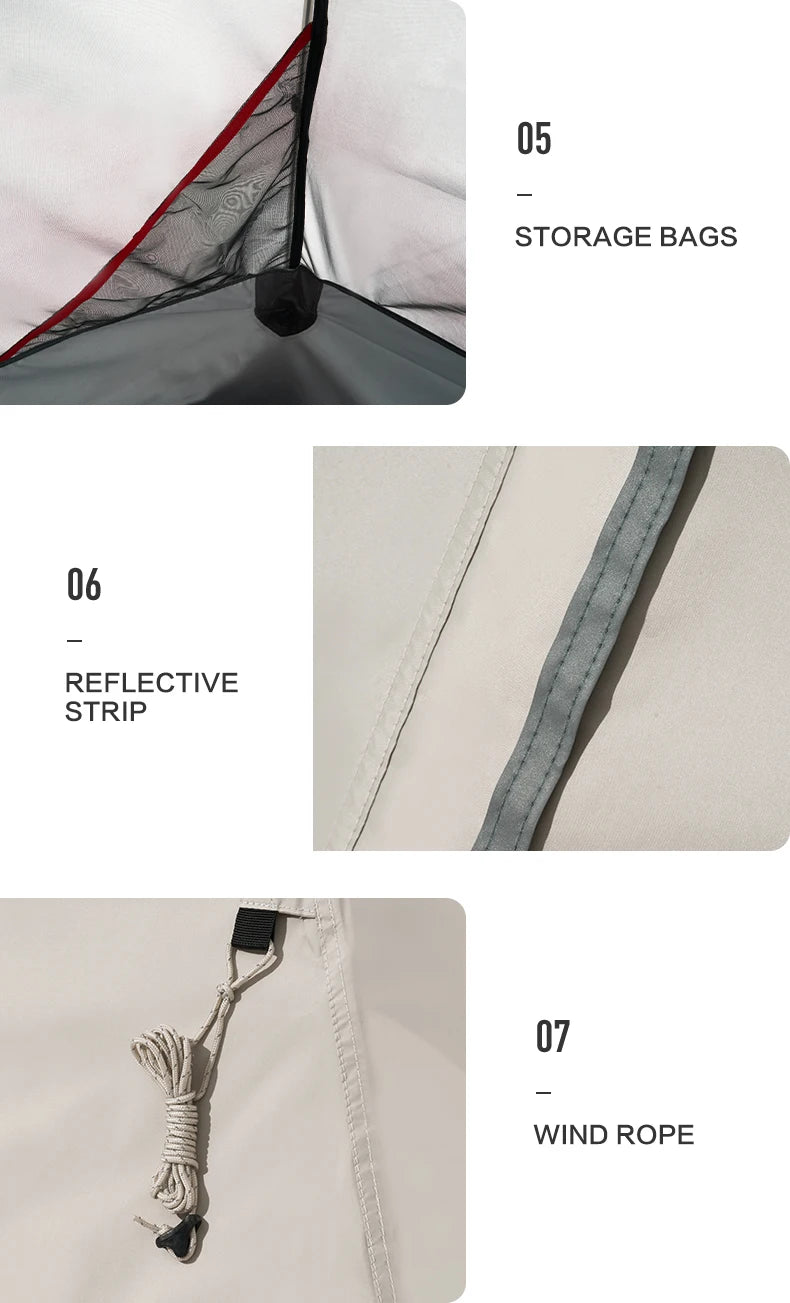 MOBI GARDEN Camping Backpacking Tent Waterproof Rainproof Hiking Silver Coated Sun Protection Easy Set Up