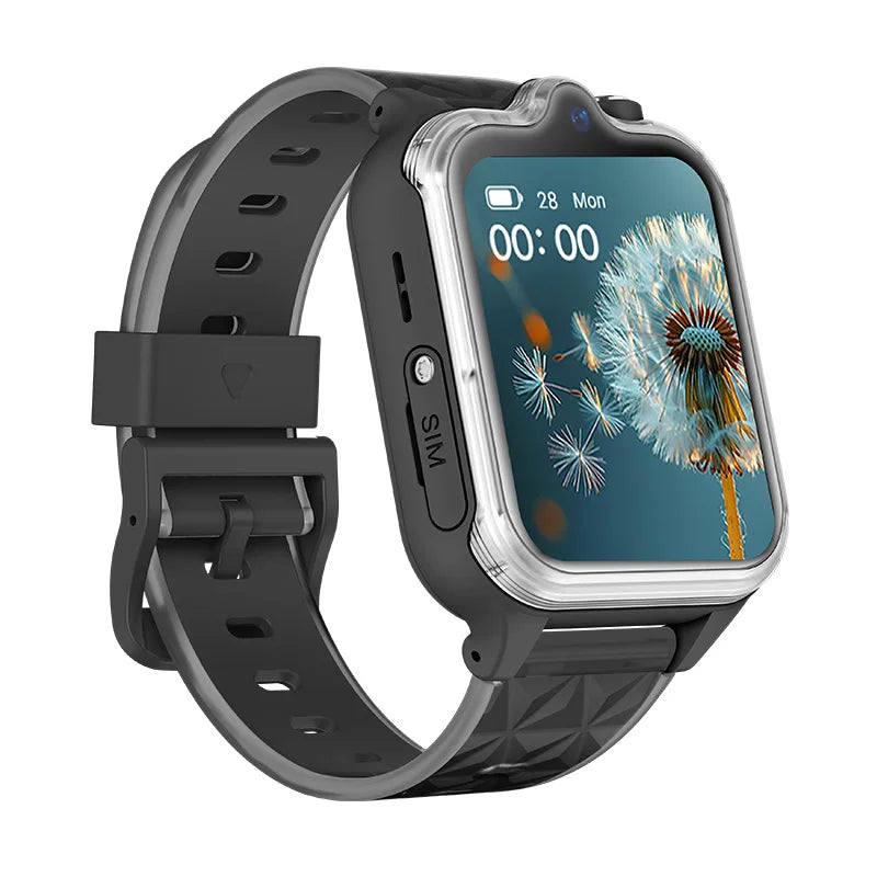Wonlex 4G Kids Smartwatch by I YAN showing dual cameras, touchscreen display, and side buttons, designed for children's real-time GPS tracking