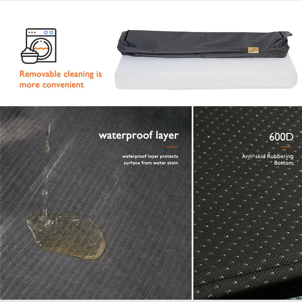 I YAN jumbo dog bed with orthopedic memory foam base, washable waterproof cover, perfect for large pets and crates.