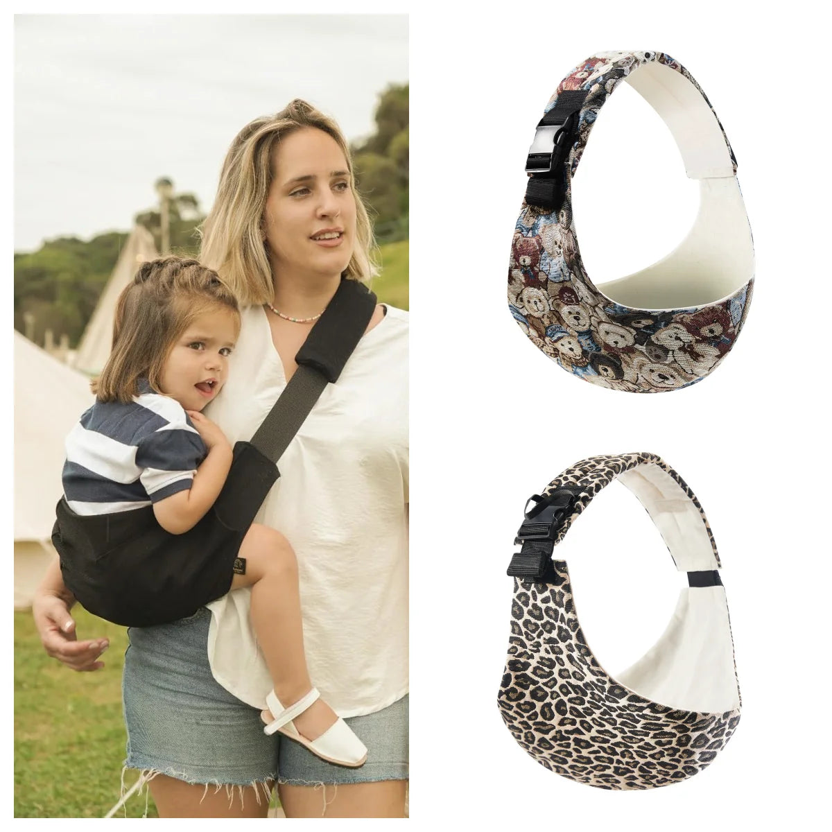 Baby Carrier Newborn Crossbody Wrap with Hip Seat – Adjustable Portable Sling for Travel & Infants - I YAN