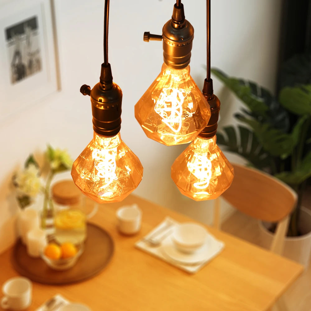 E27 LED Filament Light Bulb 220V 4W A60 ST64 T45 T185 G80 G95 G125 Retro Vintage ampoules LED Edison Lamp Spiral Bulb For Home