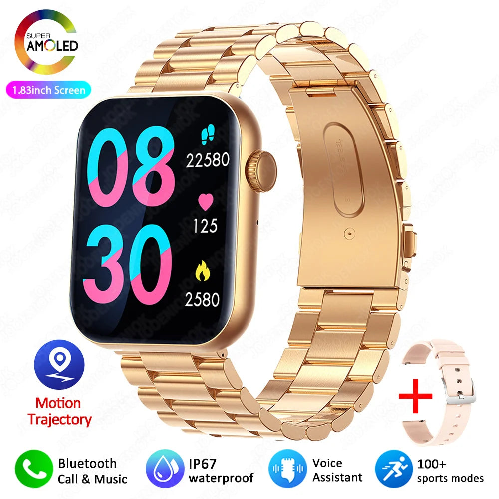 New Smart Watch Full Touch Screen Bluetooth Call AI Voice Heart Rate Waterproof Watches Sports Bracelet Smartwatch Women