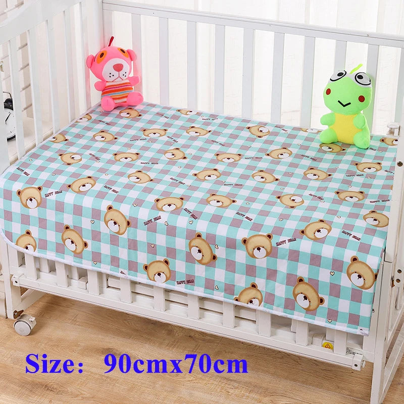 I YAN waterproof baby changing pad cover with soft fabric, designed for diaper pads and travel mattress protection.