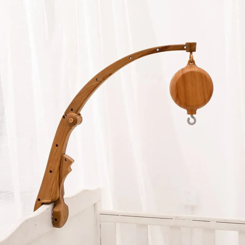 Wooden Crib Mobile with Soft Felt Animals – Newborn Bed Bell & Music Box - I YAN