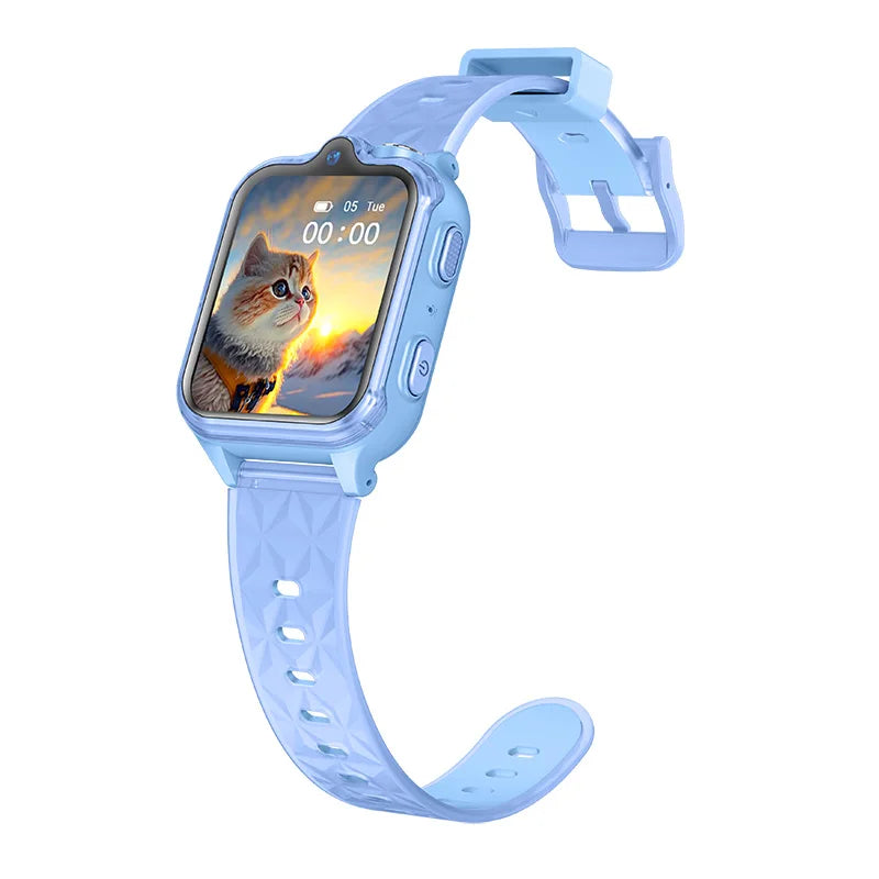 Wonlex 4G Kids Smartwatch KT42 with GPS, dual camera, and video call feature, showing kids wearing the smartwatch.