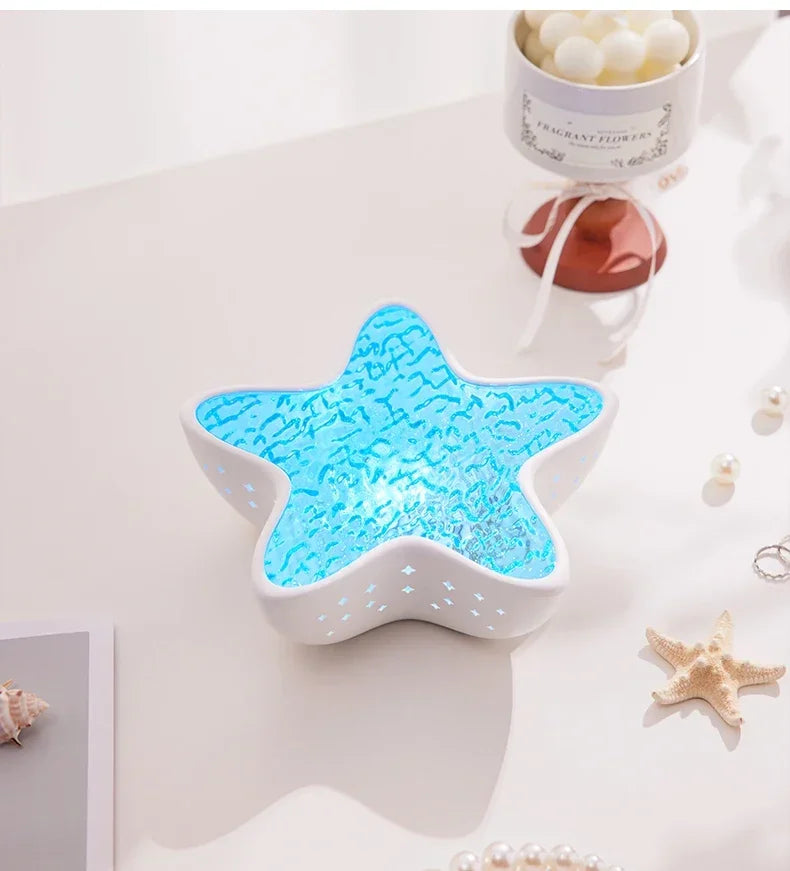 Starfish LED Table Lamp Aurora Projector Lamp Starry Sky Northern Light Bedside Lamps Bedroom Decoration Atmosphere Night Light