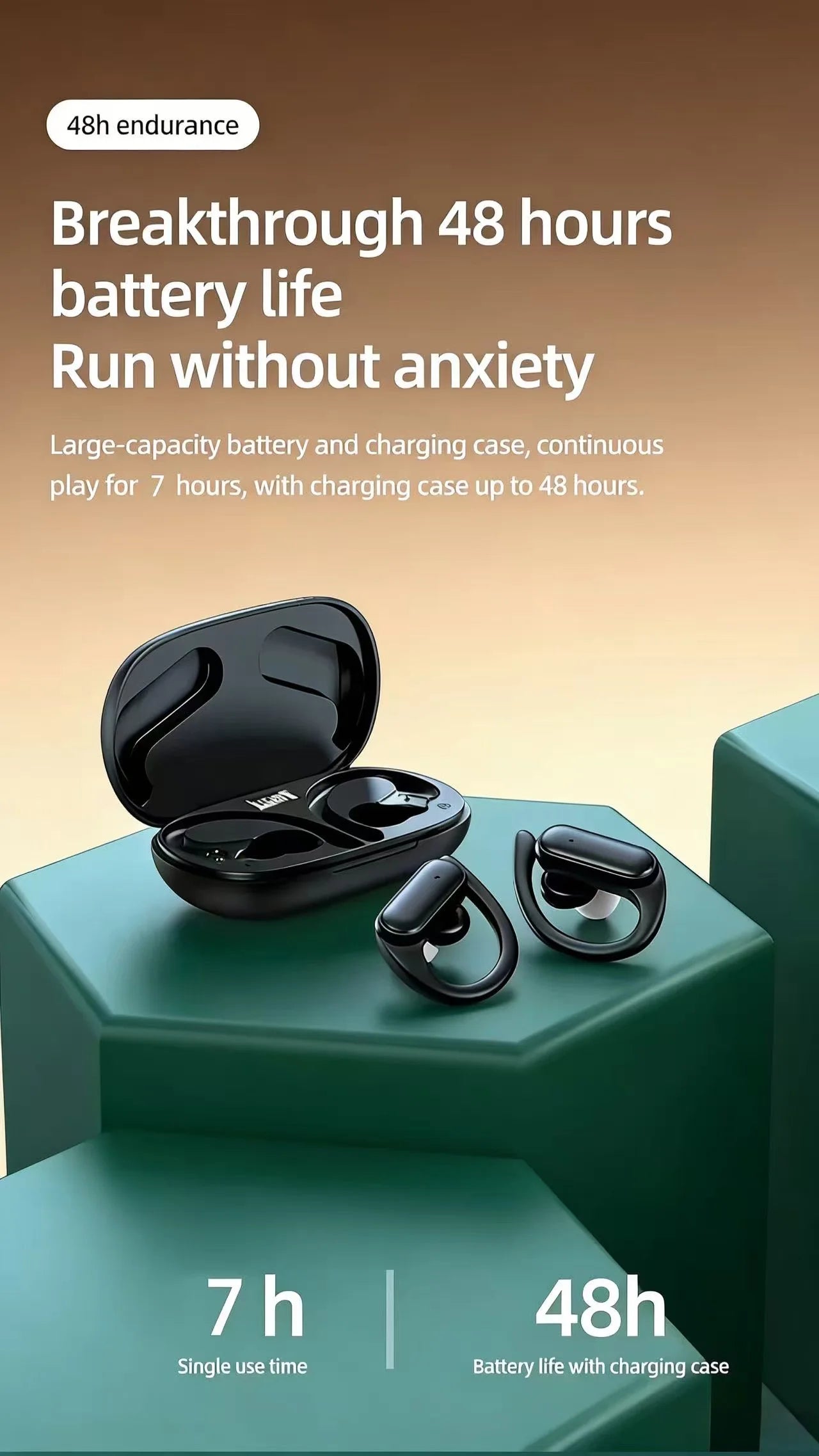 A520 Bluetooth Headset V5.3 Wireless Earphones Headphones With Microphone Headphones Sports Earbuds Anti-Sweat