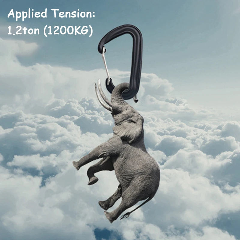 12KN Small Climbing Carabiner D-Shape Mountaineering Buckle Hook Safety Lock Outdoor Camping Hiking Key Chain