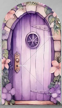 Fairy Girl 1st Birthday Party Arch Backdrop Spring Garden Pink Purple Butterfly Floral Mushroom Door Baby Shower Backgrounds