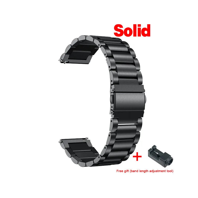 20mm 22mm WatchBand For Amazfit Active/GTS 2/3/4 Mini Strap GTR 2/3/4 42 47mm stainless steel Bracelet For Amazfit Bip 3 5 Band