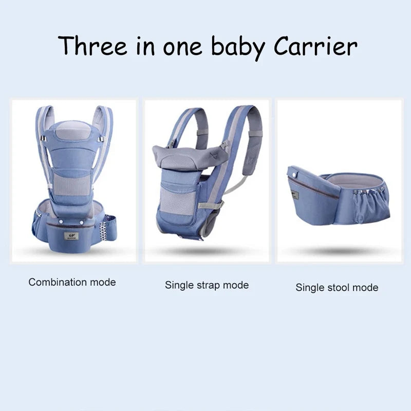 Newborn Ergonomic Baby Carrier Backpack with Hip Seat – Front Facing Kangaroo Wrap for Travel - I YAN