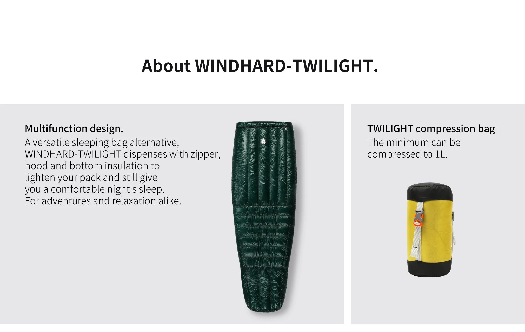 Wind Hard Twilight 10D -5 Degree 800FP Down Sleeping Bag Ultralight Camping Quilt Sleeping Bag Winter Hiking Equipment