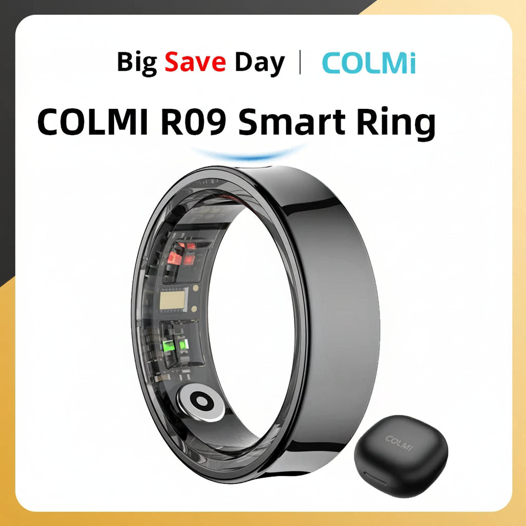 2024 COLMI R09 Smart Ring Men Women with Charging Case, Body Temperature Health and Sleep Monitor For Xiaomi Samsung Phone