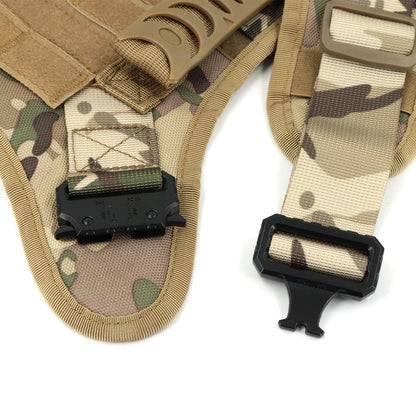 Tactical dog harness and leash set for large dogs, military-style pet vest with handle for training, walking, and hunting.