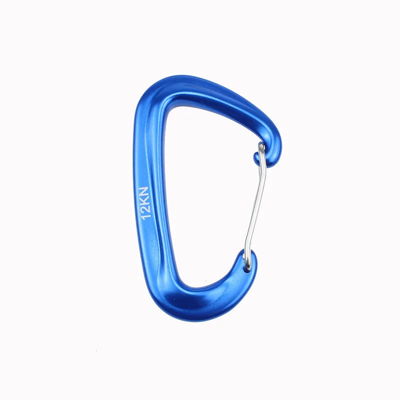 12KN Small Climbing Carabiner D-Shape Mountaineering Buckle Hook Safety Lock Outdoor Camping Hiking Key Chain